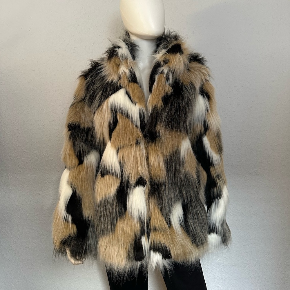 NWT MICHAEL MICHAEL KORS FAUX FUR COAT - Picture 6 of 11